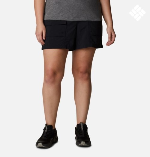 Columbia Summerdry Cargo Shorts Dame Svarte | Plus Size 59673P